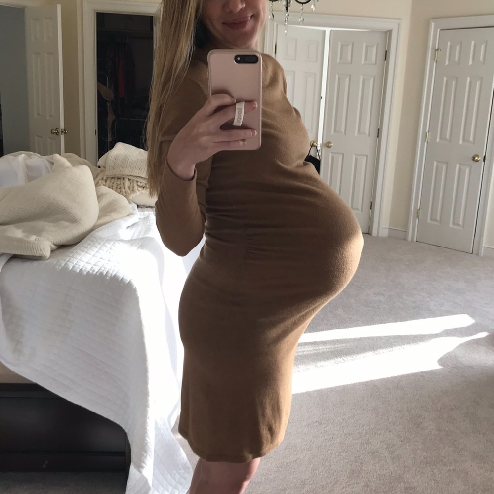 Tan Maternity Dress. Size Sm. Isabella Oliver